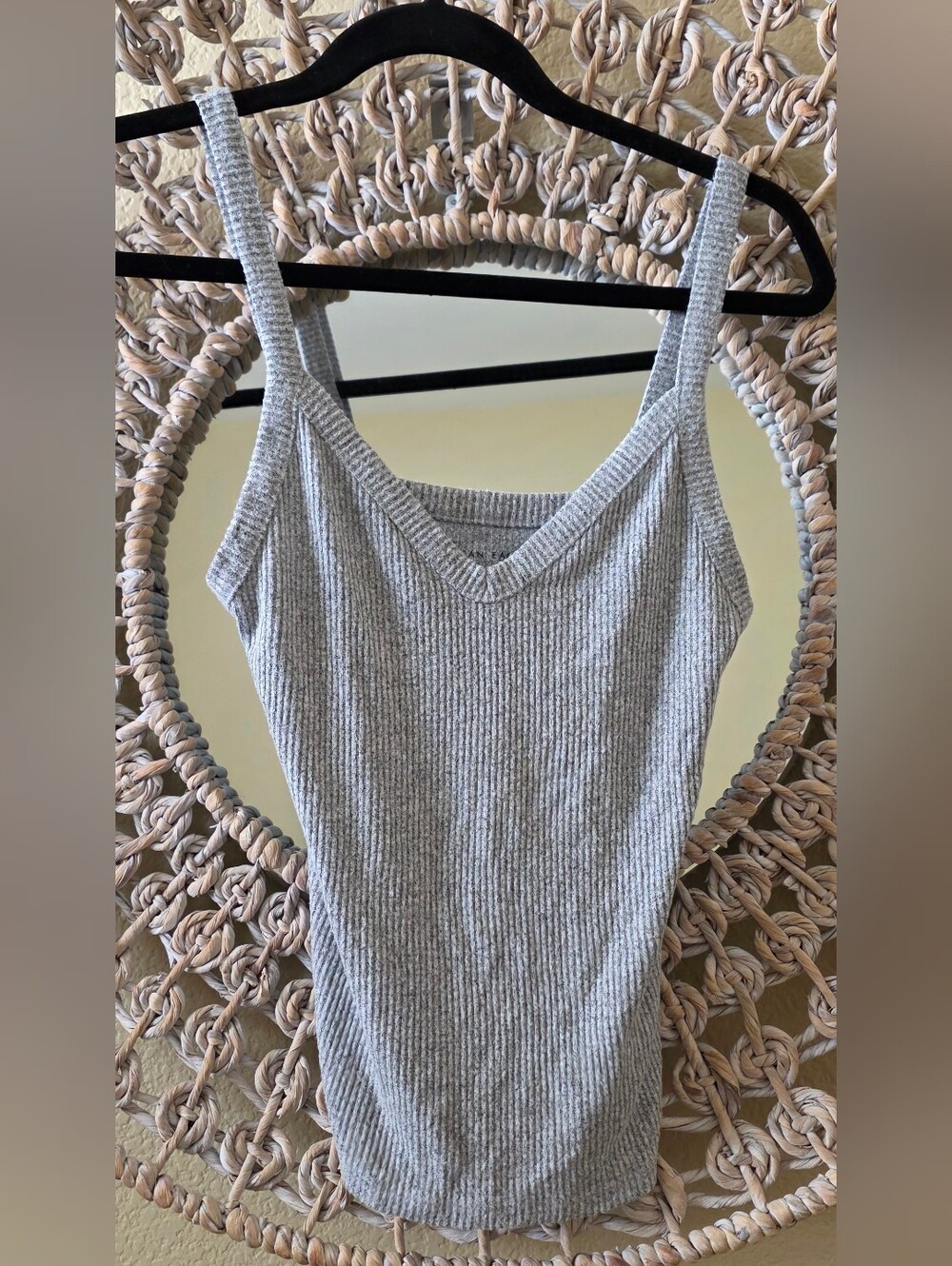 American Eagle Gray Soft & Sexy Rib Tank Top Size Small